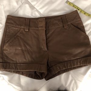 Brown leather Fossil shorts - size 4
